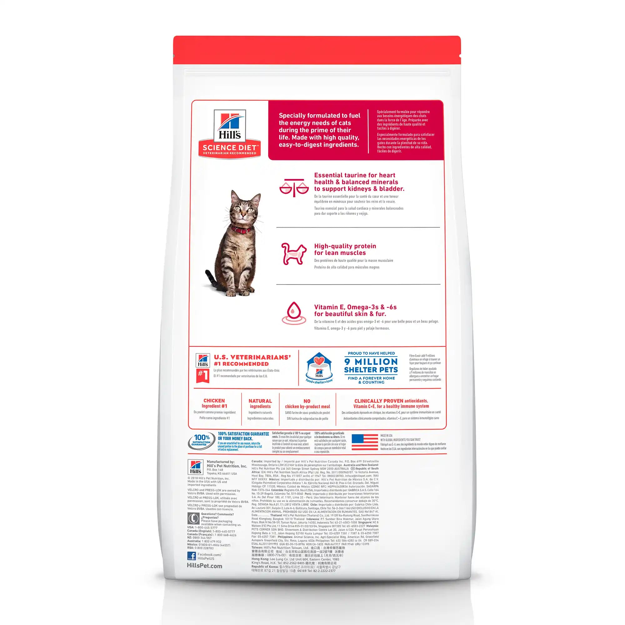 Alimento para Gato Adulto Hills 3.18 kg - Optimal Care