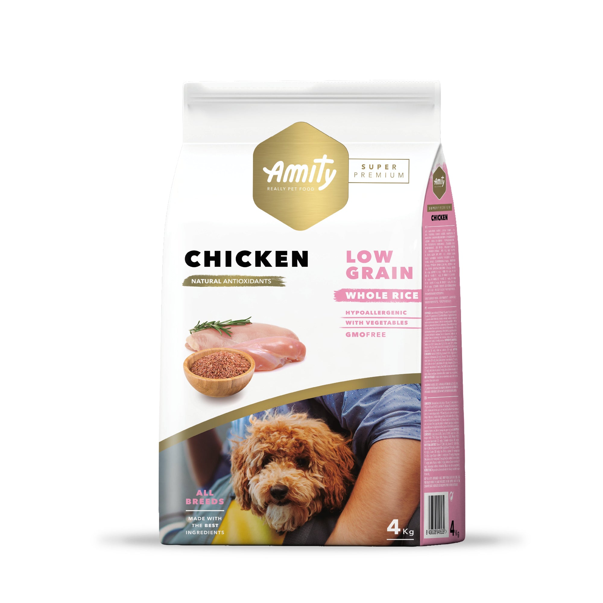 Alimento para Perro Adulto Amity 4 Kg - Sabor Pollo Super Premium Low Grain
