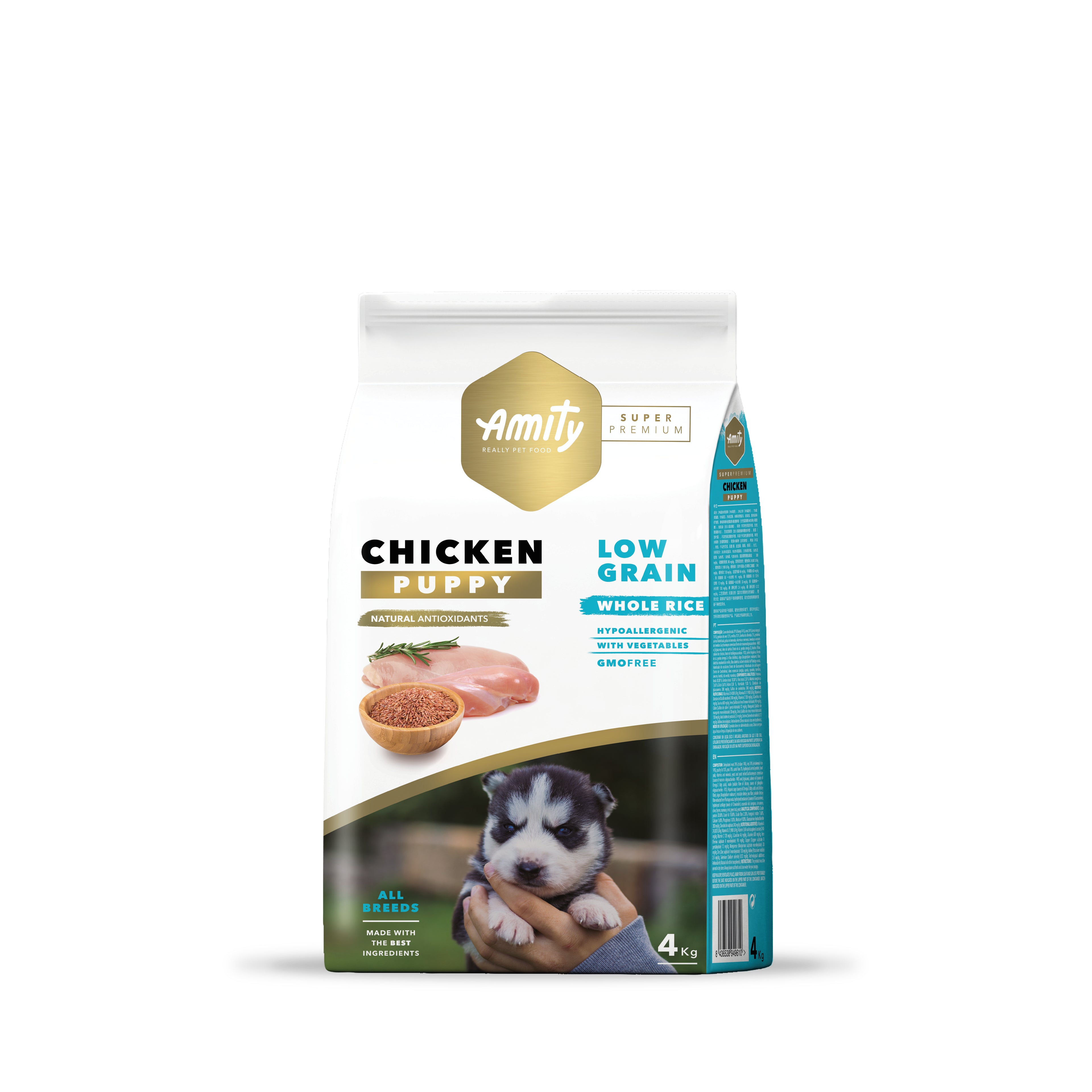Alimento para Perro Cachorro Amity 4Kg - Sabor Pollo Super Premium Low Grain
