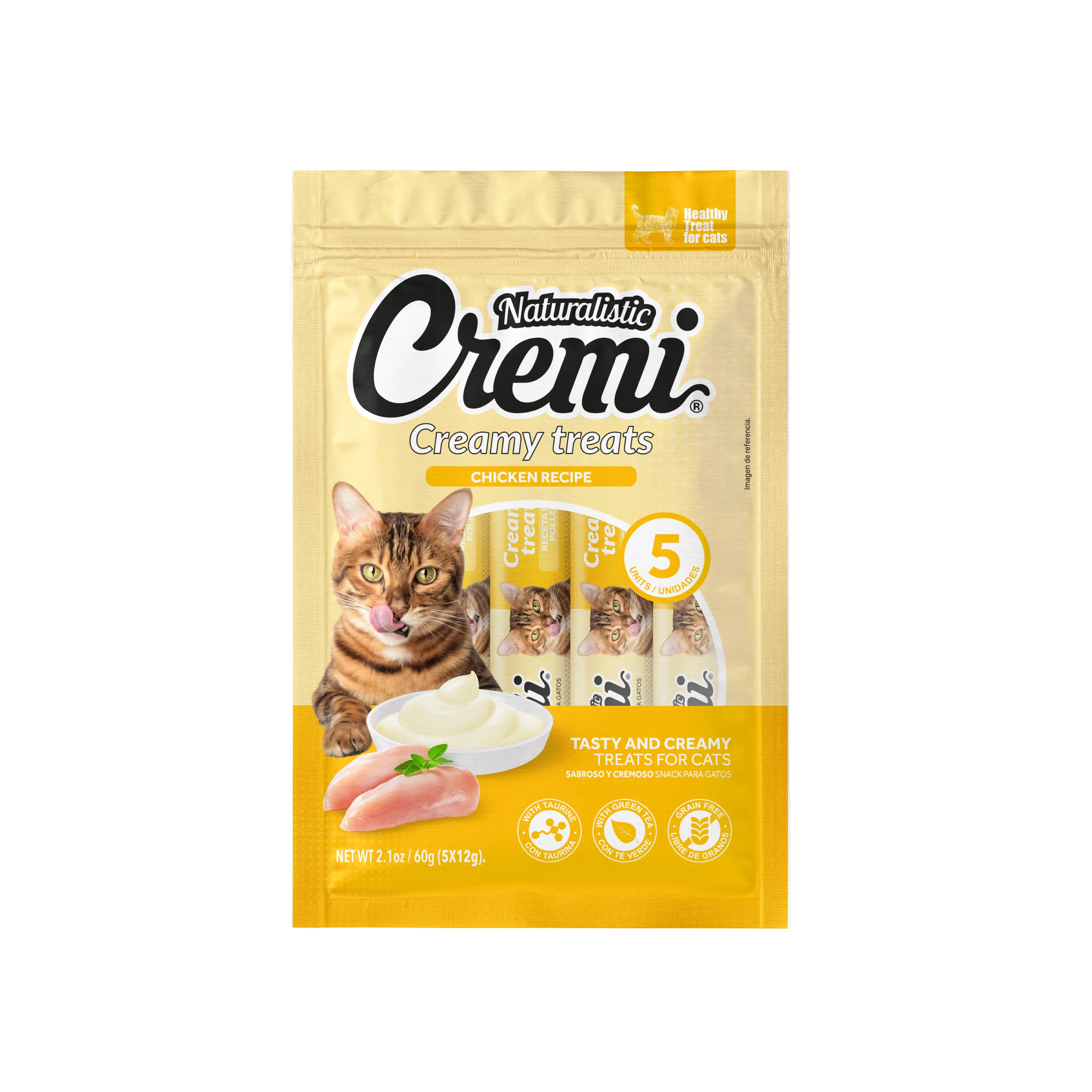 Snack Cremoso para Gato Cremi Sabor Pollo 5 Un.