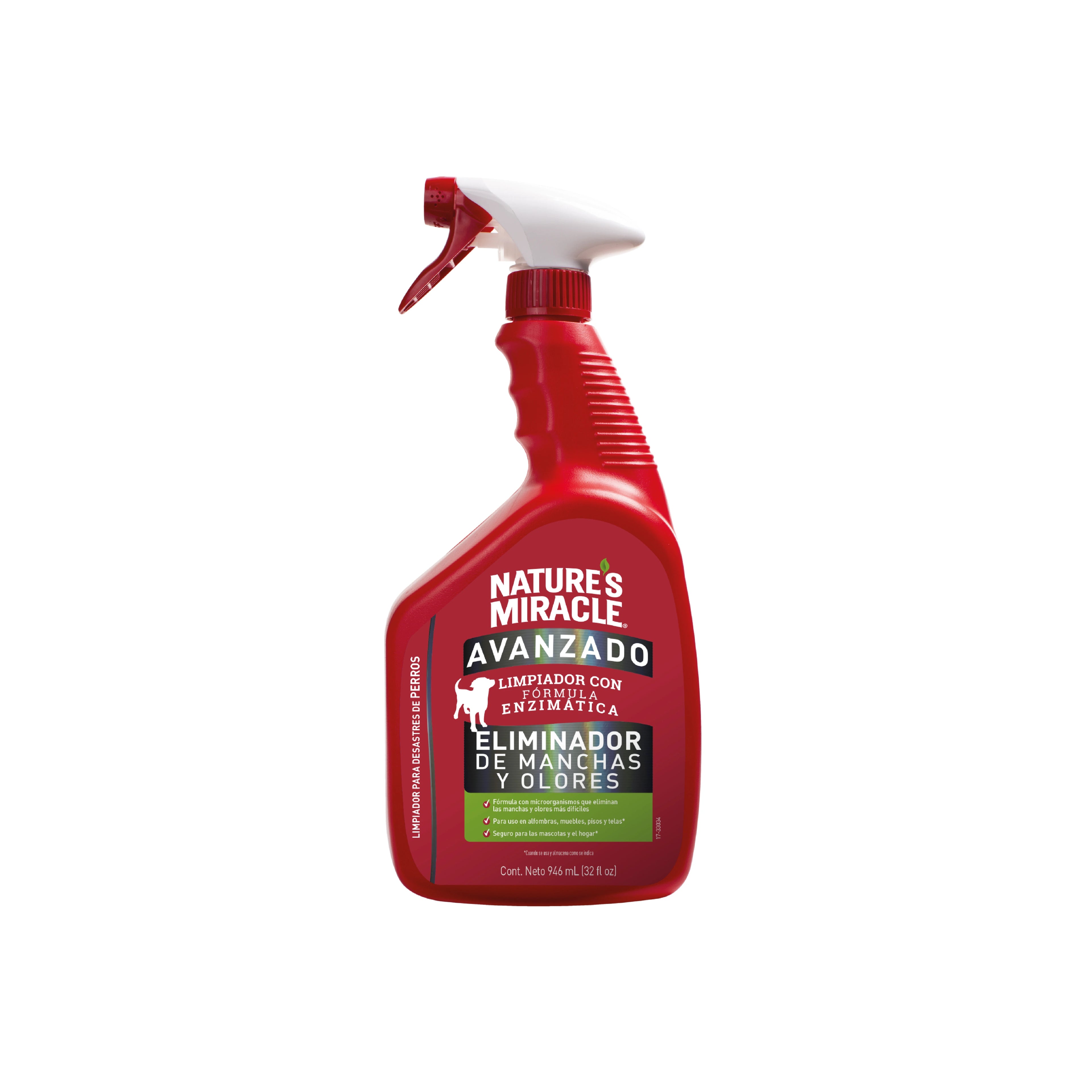 Eliminador de Manchas y Olores de Perro Avanzado Nature's Miracle 946 ml.