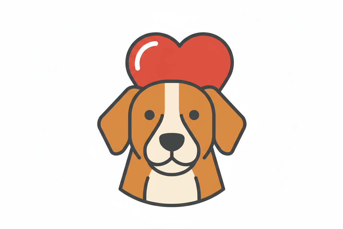 icono de una mascota con un corazon